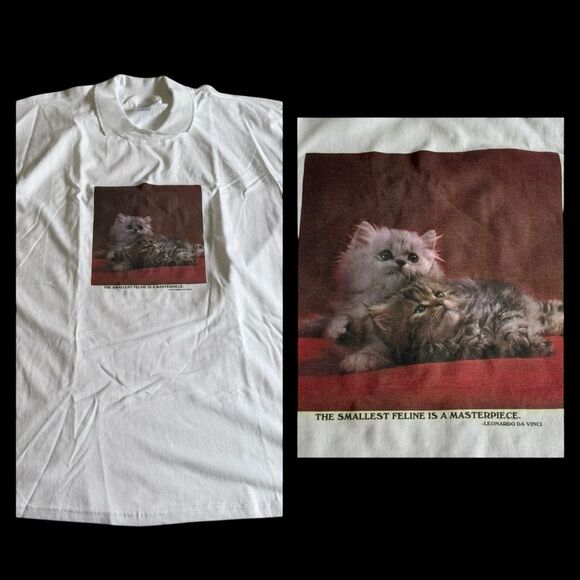 Gildan Ultra Cotton Peter Pan Collar The Smallest Feline Is A Masterpiece Tee XL - Picture 1 of 7